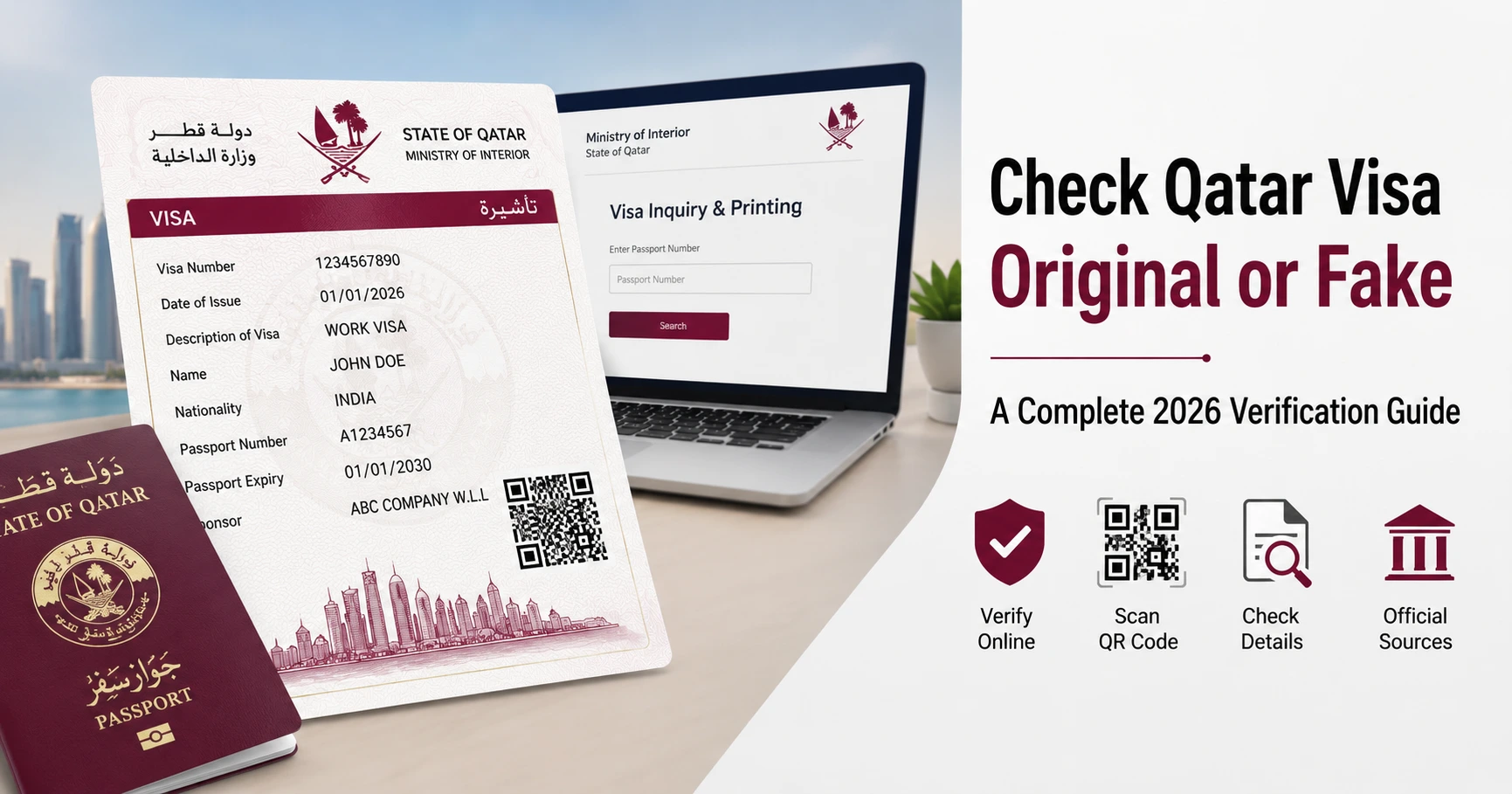 how to check qatar visa original or fake