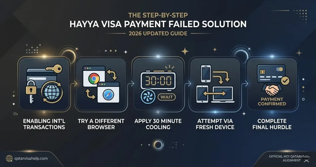 Qatar visa payment gateway failure